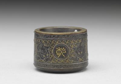 图片[2]-Rhinoceros horn archer’s ring with gold and silver filigree inlay, Qing dynasty, Qianlong reign (1736-1795)-China Archive